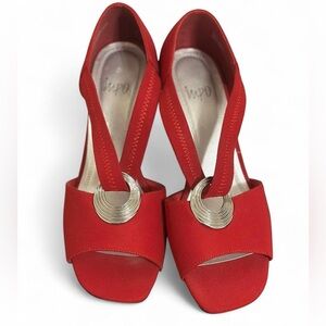 Impo | Open-Toe Heels with Silver Accents